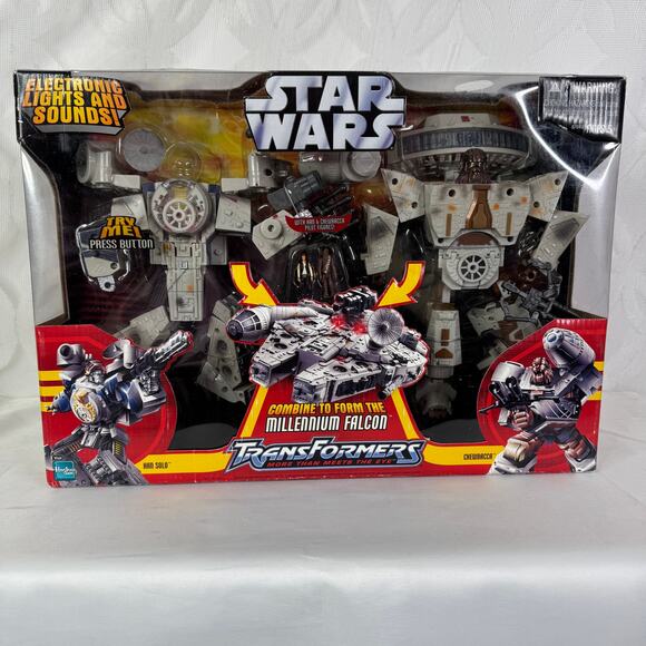 Star Wars Transformers: Millennium Falcon Han Solo & Chewbacca 2006 Damaged! - Picture 6 of 7